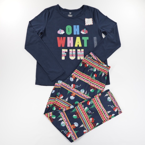 Sleep Chic Women's Graphic T-Shirts Pants 2 Piece Pajama Set Color Blue Size S - Picture 1 of 7